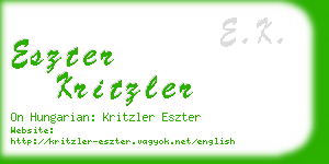 eszter kritzler business card